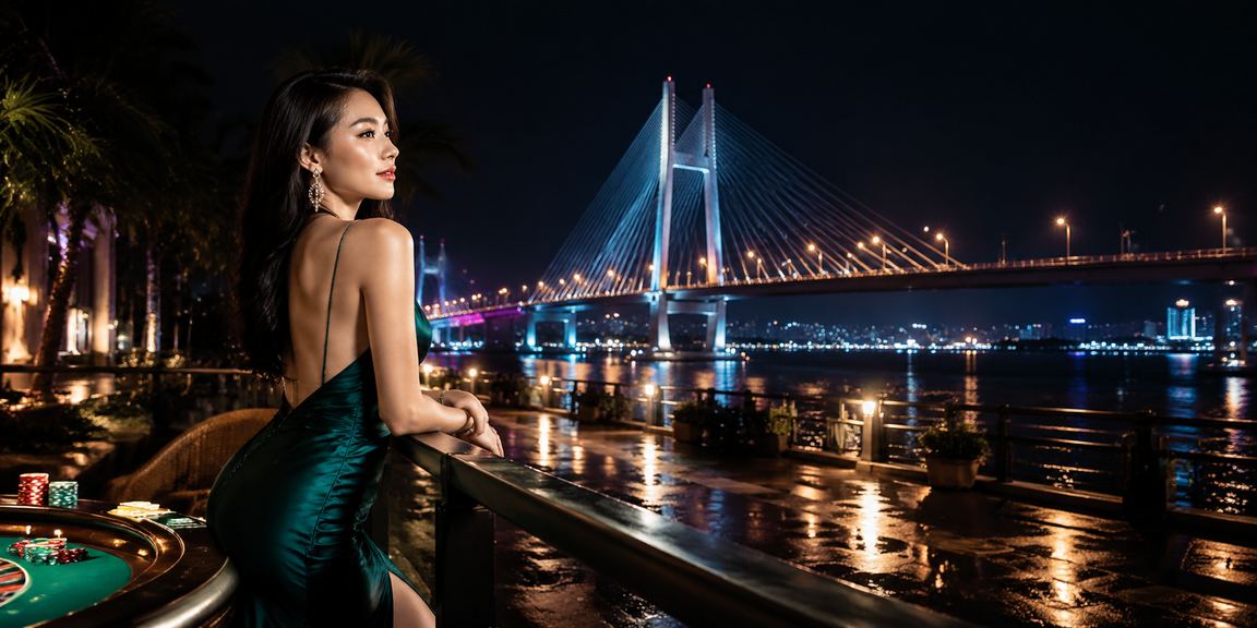 Người chơi Baccarat trực tuyến trong không gian hiện đại tại Cần Thơ ban đêm